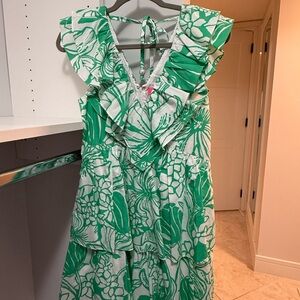 Lilly Pulitzer Green and White Midi Dress